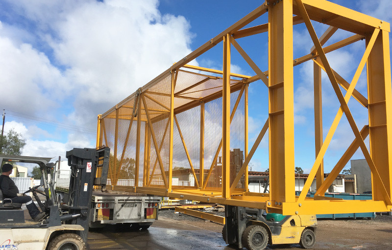 A formwork hoist heading to a customer’s building site in Sydney.