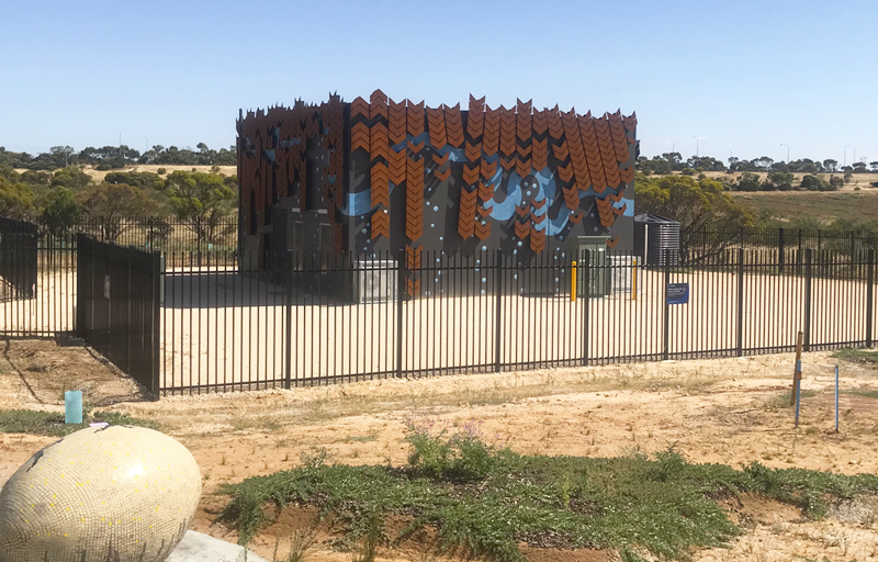 Manufacture and installation of artwork for Murray Bridge Waste Transfer Station. Sonnex are proud to have been a part of the project which won the AWA South Australia regional Infrastructure Project Innovation Award.